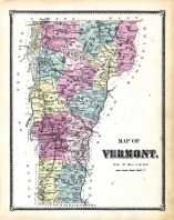 Vermont Map, Windsor County 1869